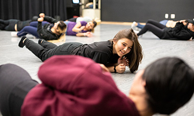 UW students exploring movement in a special exercise class