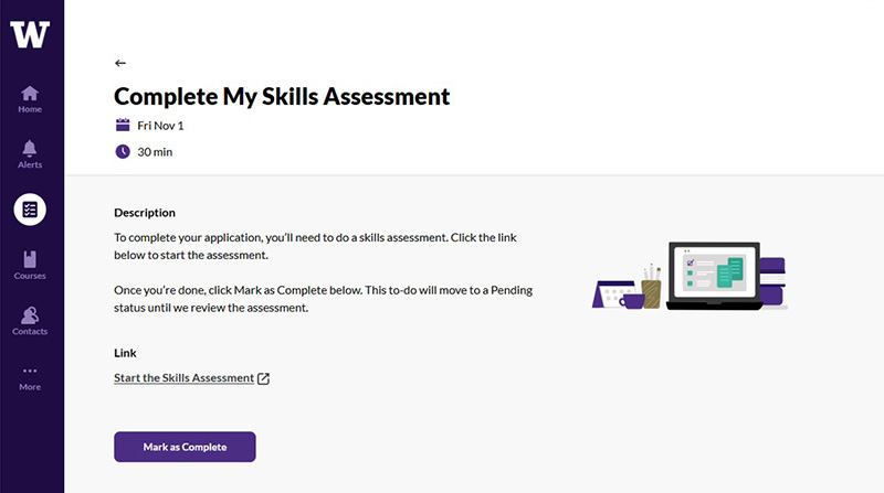 mycontinuum app skills assessment screen